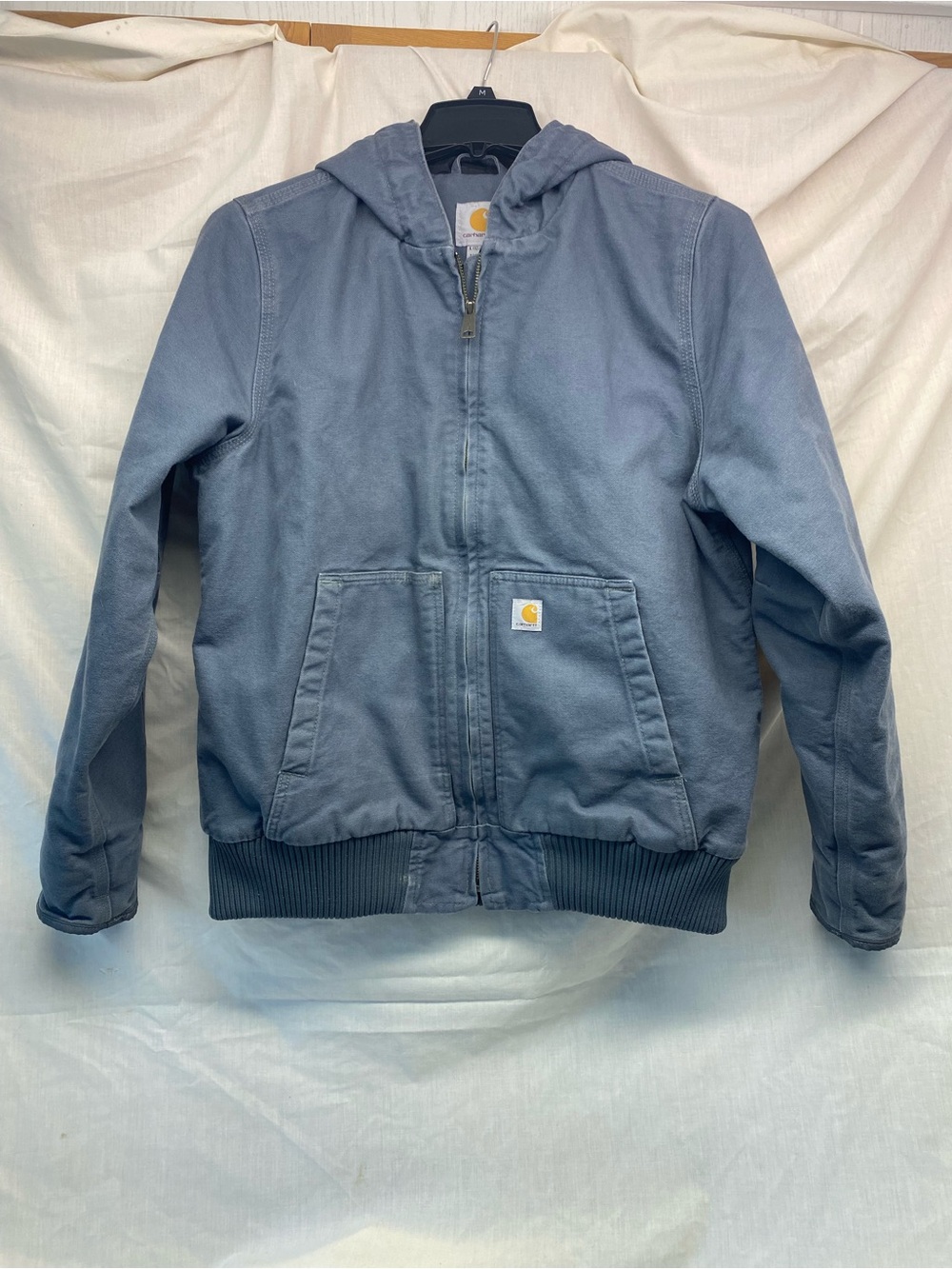 Carhartt Women’s Hooded Work Jacket in Slate Blue - Gently used, size Large